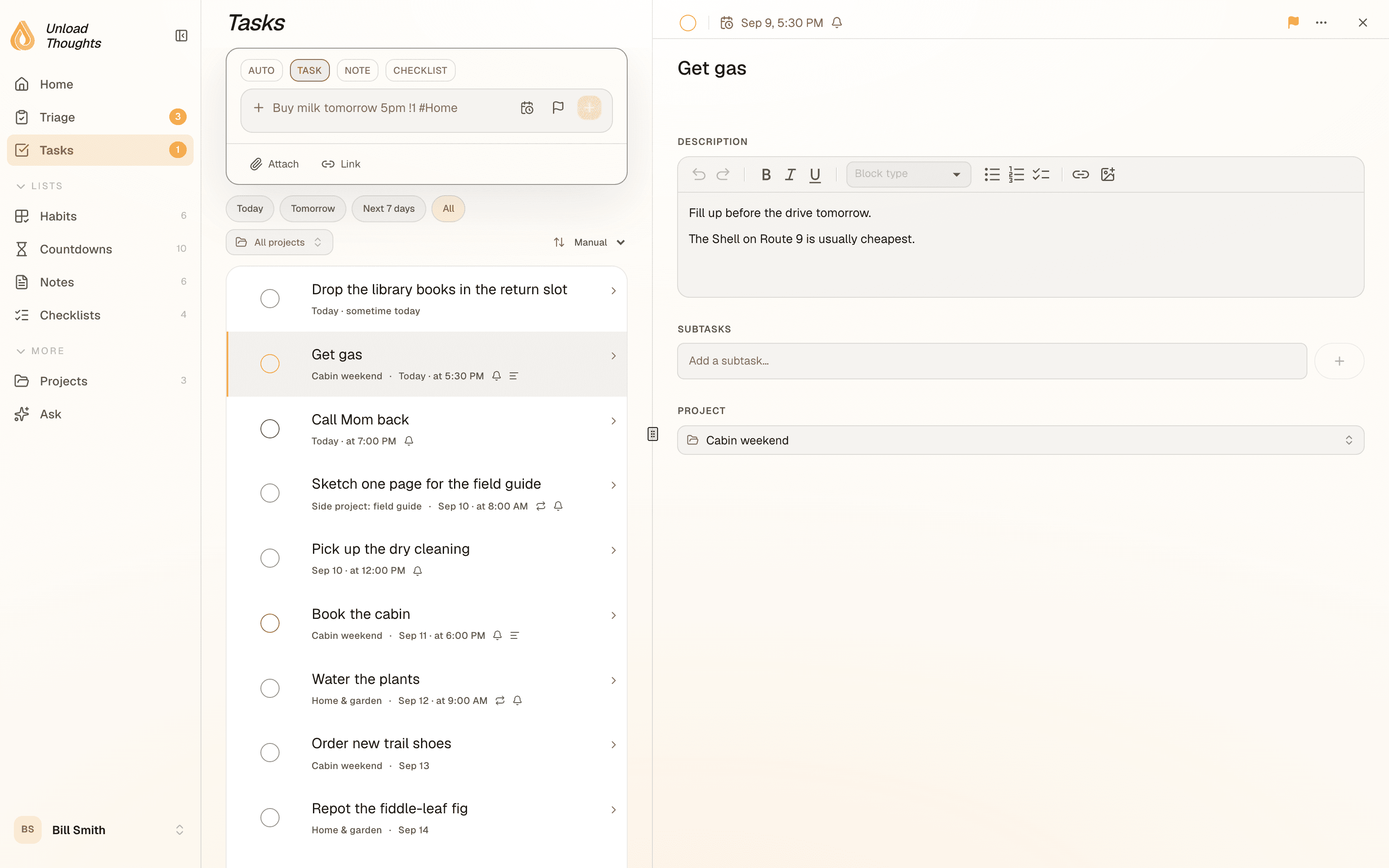 Web · Tasks & reminders: The little things, remembered.